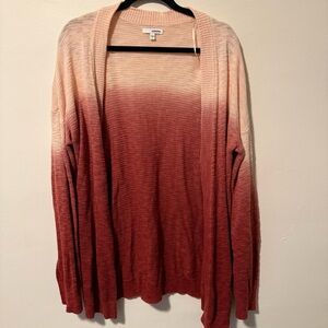 Sonoma Pink/Red Knit Ombré Cardigan Size L EUC